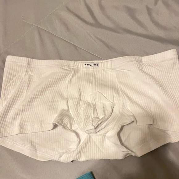 Men’s Ribbed Cotton Boxer Briefs Set - Green, White, Blue - Picture 6 of 6